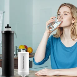 VEVOR Water Filters Replacement, Purification Elements, Replacement Filters, Gravity Water Filter System, Compatible with Most Brands, Pack of 4 (2 Activated Carbon Filter + 2 Defluorination Filter)