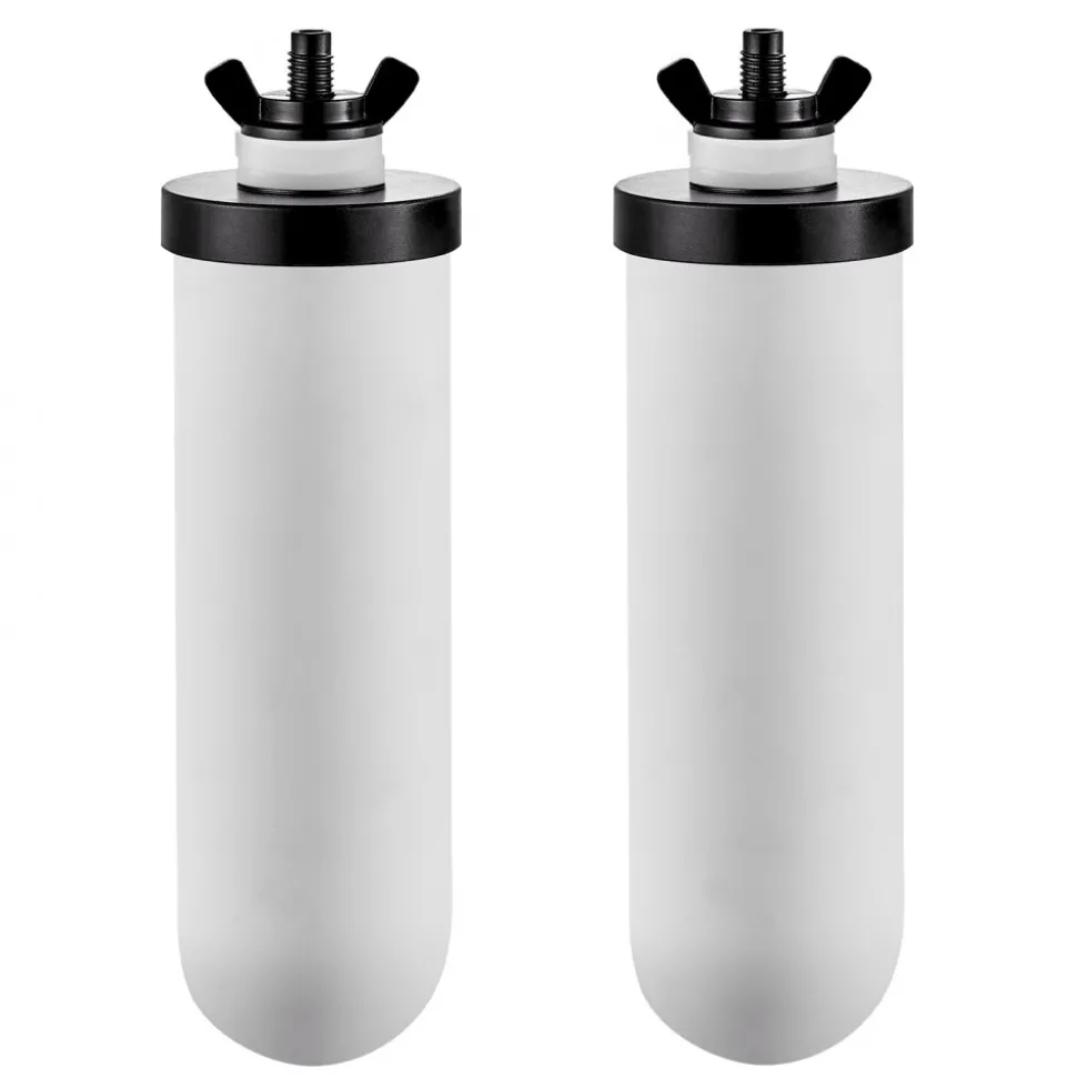 VEVOR Water Filters Replacement, Purification Elements, Ceramic Replacement Filters, Easy to Replace Water Filter, Gravity Water Filter System, Compatible with Most Brands, Pack of 2, White