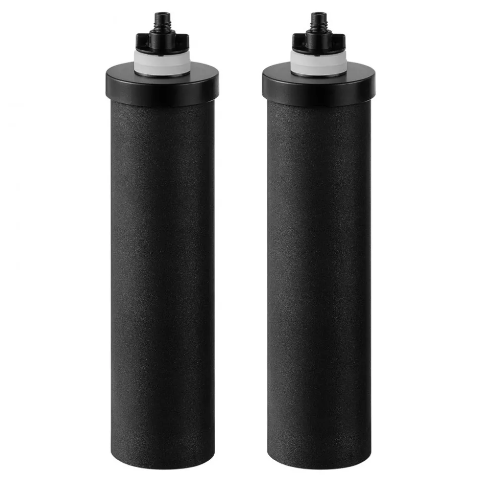 VEVOR Water Filters Replacement, Purification Elements, Activated Carbon Replacement Filters, Easy to Replace Water Filter, Gravity Water Filter System, Compatible with Most Brands, Pack of 2, Black