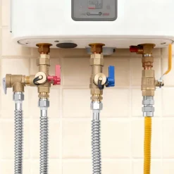 VEVOR Water Heater Kit, 3/4 Inch Cold & Hot Water Plumbing Repair Kit with 600 WOG Isolation Valves, Pressure Relief Valve, Ball Valve, Gas Hose, Compatible with Most Tankless Waters Heater Brands