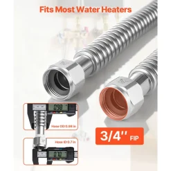 VEVOR Water Heater Kit, 24 Inch Length Water Heater Flex Connector, Waters Heaters Installation Kit with 3/4