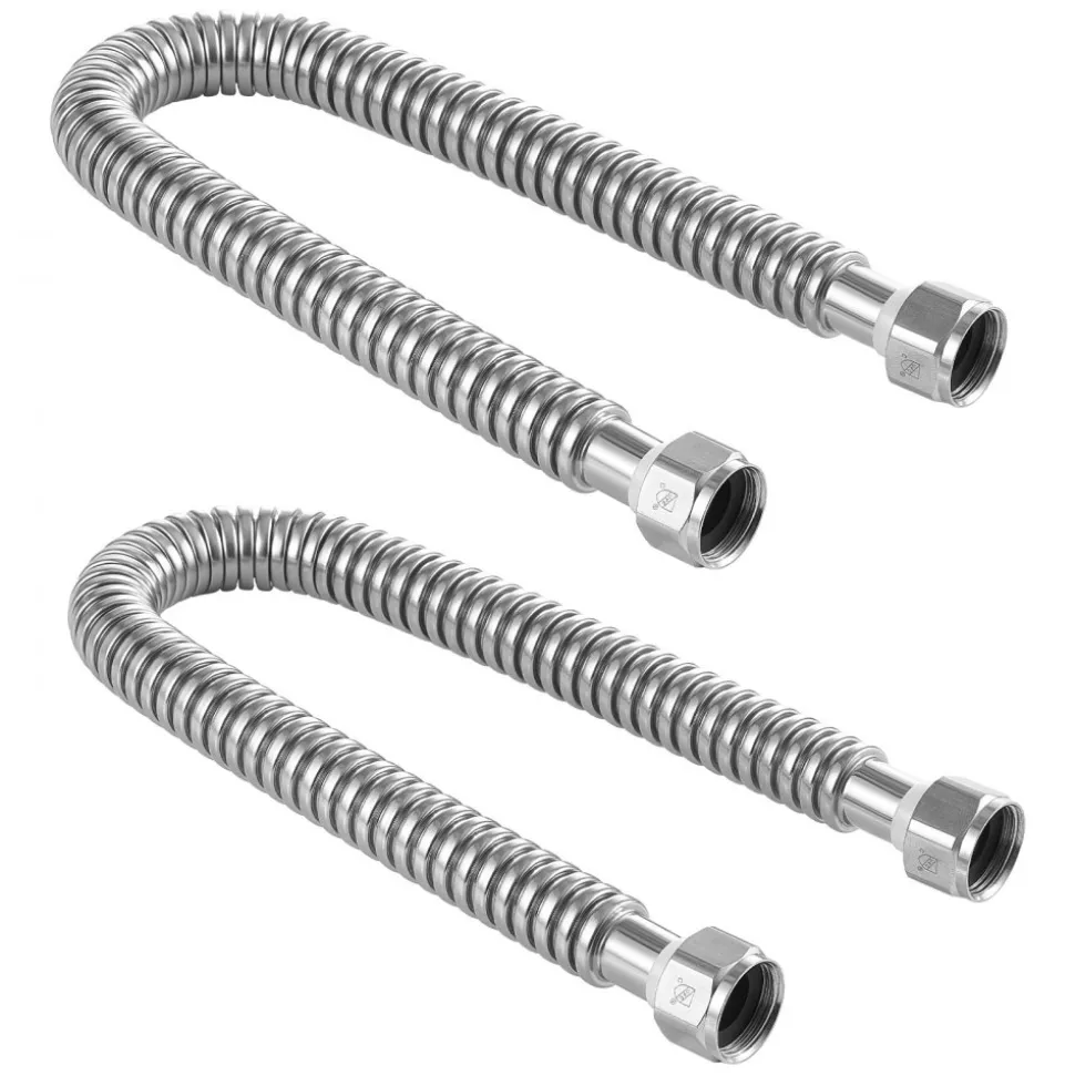 VEVOR Water Heater Kit, 24 Inch Length Water Heater Flex Connector, Waters Heaters Installation Kit with 3/4" FIP x 3/4" FIP Inlet & Outlet Connection for Bathroom, Kitchen, Laundry Room, Boiler Room