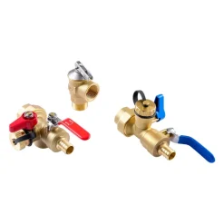 VEVOR Water Heater Kit, 3/4 Inch Tankless Water Heater Service Valve Kit with 2PCS 3/4″ NPT to 3/4″ PEX-B Isolation Valves, Pressure Relief Valve, Lead-Free Brass, Fits Most Tankless Waters Heaters