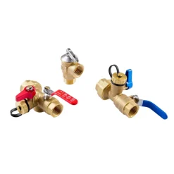 VEVOR Water Heater Kit, 3/4 Inch Tankless Water Heater Service Valve Kit with 2PCS 3/4″ NPT to 3/4″ NPT Isolation Valves, Pressure Relief Valve, Lead-Free Brass, Fits Most Tankless Waters Heaters