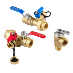 VEVOR Water Heater Kit, 3/4 Inch Tankless Water Heater Service Valve Kit with 2PCS 3/4″ NPT to 3/4″ NPT Isolation Valves, Pressure Relief Valve, Lead-Free Brass, Fits Most Tankless Waters Heaters