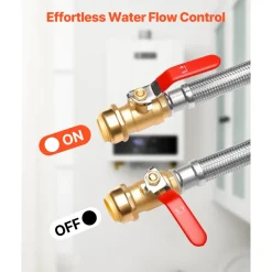 VEVOR Water Heater Kit, Push-Fit Valve Flexible Water Heater Connector with 3/4