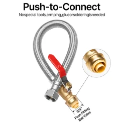 VEVOR Water Heater Kit, Push-Fit Valve Flexible Water Heater Connector with 3/4