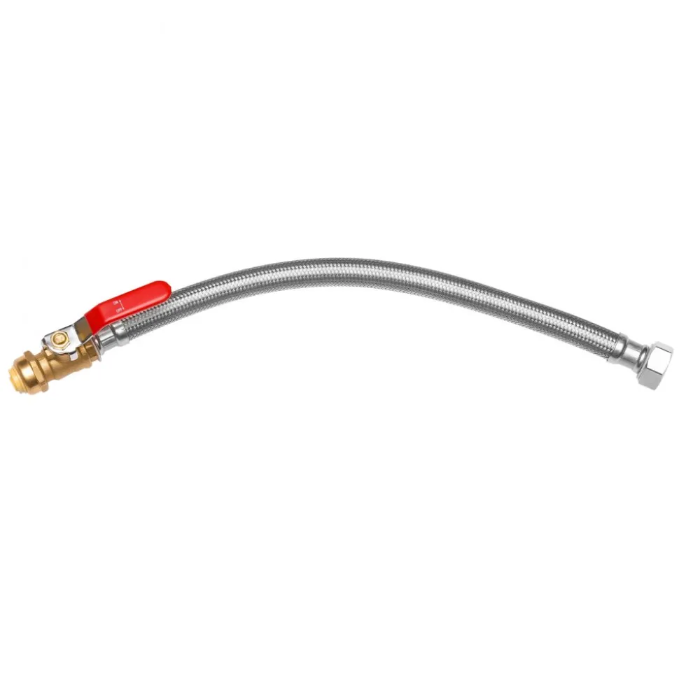VEVOR Water Heater Kit, Push-Fit Valve Flexible Water Heater Connector with 3/4" FIP x 1/2" PTC Ball Valve, Stainless Steel Braided Waters Heaters Supply Line for Bathroom, Kitchen, Laundry Room