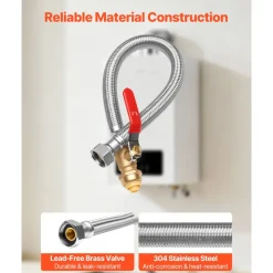 VEVOR Water Heater Kit, Push-Fit Valve Flexible Water Heater Connector with 3/4