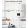 VEVOR Water Heater Kit, Push-Fit Valve Flexible Water Heater Connector with 3/4" FIP x 3/4" PTC Ball Valve, Stainless Steel Braided Waters Heaters Supply Line for Bathroom, Kitchen, Laundry Room