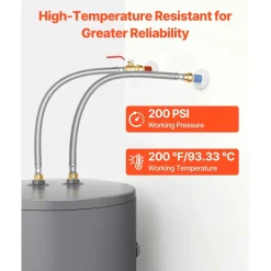 VEVOR Water Heater Kit, Push-Fit Valve Flexible Water Heater Connector with 3/4