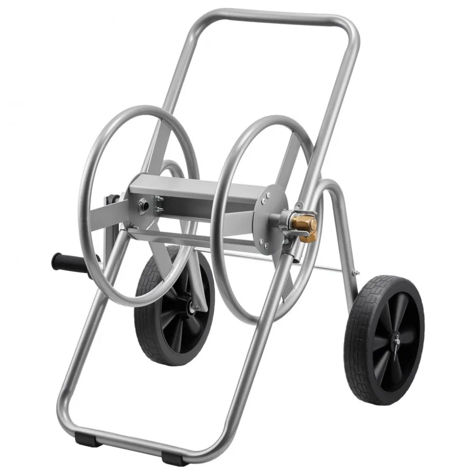 VEVOR Water Hose Reel Cart, 200/300 ft High-Pressure Garden Hose Cart, Hoses Reel Carts with Two Wheels, Handle & Heavy-Duty Mesh Storage Basket, Portable Hoses Reels for Garden Watering, Car Washing