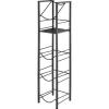 VEVOR Water Jug Holder, 5 Tiers 3 and 5 Gallon Water Bottle Holder for 4 Bottles, Heavy Duty Jug Rack Organizer with Storage Shelf, Adjustable Feet, and Handle, for Kitchen, Office, Living Room, Black