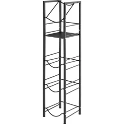 VEVOR Water Jug Holder, 5 Tiers 3 and 5 Gallon Water Bottle Holder for 4 Bottles, Heavy Duty Jug Rack Organizer with Storage Shelf, Adjustable Feet, and Handle, for Kitchen, Office, Living Room, Black