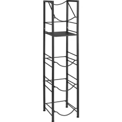 VEVOR Water Jug Holder, 5 Tiers 3 and 5 Gallon Water Bottle Holder for 4 Bottles, Heavy Duty Jug Rack Organizer with Storage Shelf, Adjustable Feet, and Handle, for Kitchen, Office, Living Room, Black