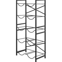 VEVOR Water Jug Holder, 5 Tiers Double Rows 3 and 5 Gallon Water Bottle Holder for 10 Bottles, Heavy Duty Jug Rack Organizer with Handles, Easy Assembly, for Kitchen, Office, Living Room, Black