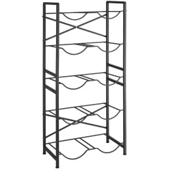 VEVOR Water Jug Holder, 5 Tiers Double Rows 3 and 5 Gallon Water Bottle Holder for 10 Bottles, Heavy Duty Jug Rack Organizer with Handles, Easy Assembly, for Kitchen, Office, Living Room, Black