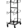 VEVOR Water Jug Holder, 3 Tiers Double Rows 3 and 5 Gallon Water Bottle Holder for 6 Bottles, Heavy Duty Jug Rack Organizer with Casters and Handles, Foldable for Kitchen, Office, Living Room, Black