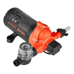 VEVOR Water Pressure Pump, 110V AC 4 GPM, 3-Chamber On Demand Electric Diaphragm Water Transfer Pump, 45 PSI Max Pressure, Automatic Pressure Switch, for Home Kitchen Garden Irrigation Car Washing