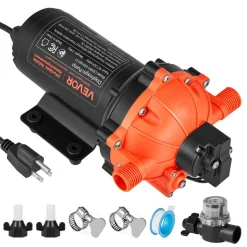 VEVOR Water Pressure Pump, 110V AC 5 GPM, 5-Chamber On Demand Electric Diaphragm Water Transfer Pump, 60 PSI Max Pressure, Automatic Pressure Switch, for Home Kitchen Garden Irrigation Car Washing