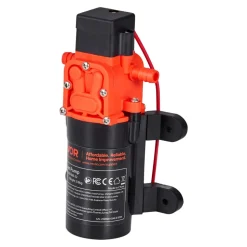 VEVOR Water Pressure Pump, 12V DC 1.2 GPM (4.5 L/min), 2-Chamber Self-Priming Diaphragm Water Pump with 2 Hose Clamps, 80 PSI Max Pressure, Quiet Operation, for RV, Caravan, Marine, Garden Irrigation