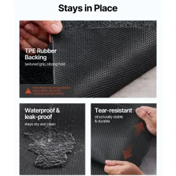 VEVOR Waterproof Garage Floor Mat for Under Car, 3'x5' Compact Size Heavy Duty Containment Mat with Strong Grip, Protects Garage Floor from Water, Mud and Oil, For Garages,Greenhouses,Entrance