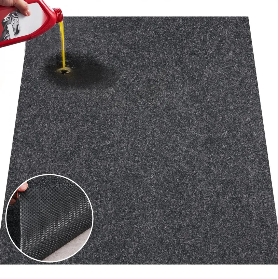 VEVOR Waterproof Garage Floor Mat for Under Car, 3'x5' Compact Size Heavy Duty Containment Mat with Strong Grip, Protects Garage Floor from Water, Mud and Oil, For Garages,Greenhouses,Entrance