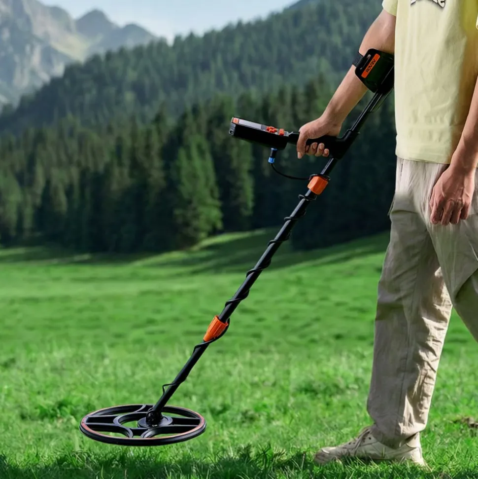 VEVOR Waterproof Metal Detector, 12", Professional High Accuracy Gold Detector for Adults, with Display, Wireless Headphones, 7 Modes, Adjustable Length, for Detecting Gold Treasure Hunting, IP68
