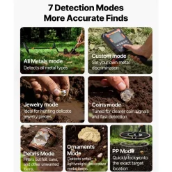 VEVOR Waterproof Metal Detector, 12