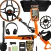 VEVOR Waterproof Metal Detector, 12" Coil, Professional Rechargeable Gold Detector, 39-50 in Adjustable with LCD 7 Modes Advanced DSP Chip Bluetooth Headset, IP68 for Detecting Gold Treasure Hunting