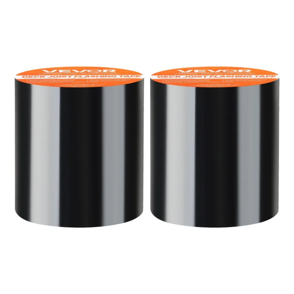 VEVOR Waterproof Patch and Seal Tape, 4 inch x 10 ft, Pack of 2, Weather-Resistant Waterproof Tape for Leaks and Repairs, Peel and Stick Easy Indoor and Outdoor Use for Roof, Wall, and Pipe, Black