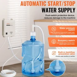 VEVOR Water Pump System for 5 Gallon Bottles, Automatic Electric Dispenser, Single Inlet, Suitable for Coffee/Tea Appliances, Fridges, Ice Machines
