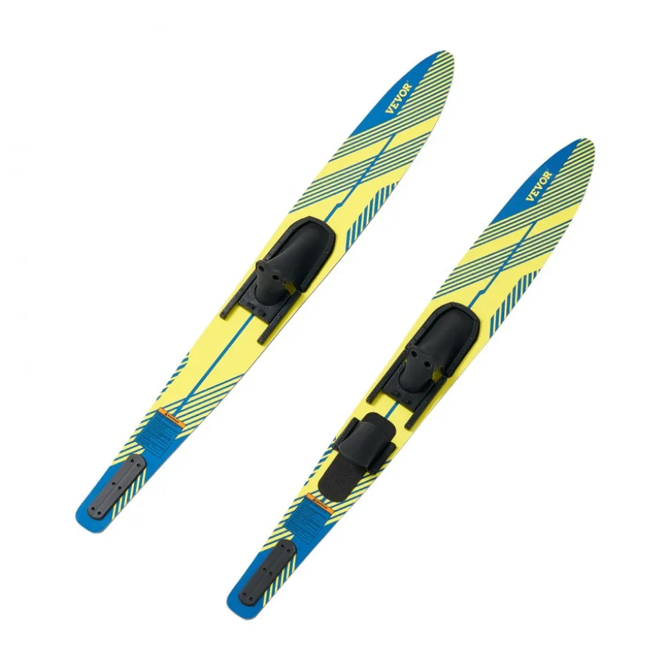 VEVOR 67" Water Skis, Adult Water Ski with X-9 Adjustable Horseshoe Bindings & Padded Rear Toe Plate, High-gloss UV Coating Waterskis Combo for Adults Up to 300 lbs