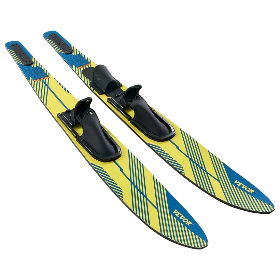 VEVOR 67" Water Skis, Adult Water Ski with X-9 Adjustable Horseshoe Bindings & Padded Rear Toe Plate, High-gloss UV Coating Waterskis Combo for Adults Up to 300 lbs
