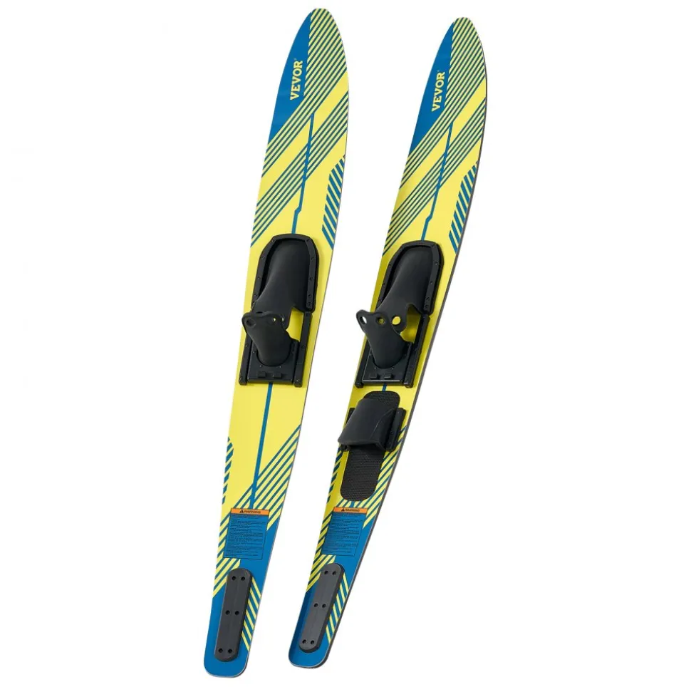 VEVOR 67" Water Skis, Adult Water Ski with X-9 Adjustable Horseshoe Bindings & Padded Rear Toe Plate, High-gloss UV Coating Waterskis Combo for Adults Up to 300 lbs