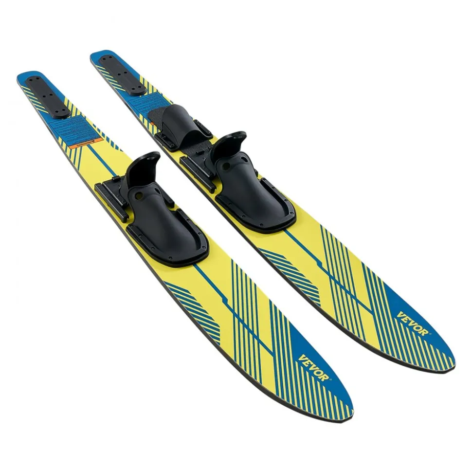 VEVOR 59" Water Skis, Adult Water Ski with X-7 Adjustable Horseshoe Bindings & Padded Rear Toe Plate, High-gloss UV Coating Waterskis Combo for Adults Up to 300 lbs