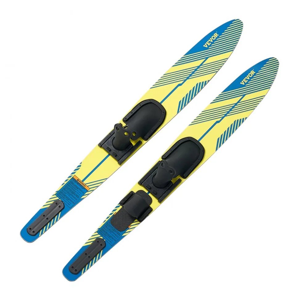 VEVOR 59" Water Skis, Adult Water Ski with X-7 Adjustable Horseshoe Bindings & Padded Rear Toe Plate, High-gloss UV Coating Waterskis Combo for Adults Up to 300 lbs