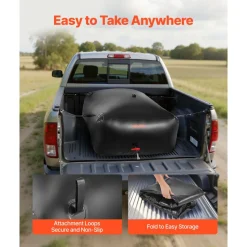 VEVOR Water Storage Bladder, 264.2 Gal Collapsible Water Storage Bag, Wear-Resistant 1000D PVC Soft Waters Bag, Leakproof Camping Tank Containers for Garden Irrigation RV Emergency Use, Black