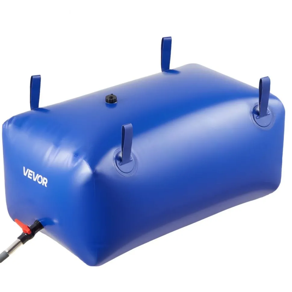 VEVOR Water Storage Bladder, 87.2 Gal Collapsible Water Storage Bag, Wear-Resistant 1000D PVC Soft Waters Bag, Leakproof Camping Tank Containers for Garden Irrigation RV Emergency Use, Blue