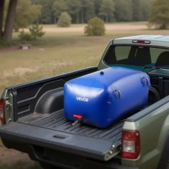 VEVOR Water Storage Bladder, 87.2 Gal Collapsible Water Storage Bag, Wear-Resistant 1000D PVC Soft Waters Bag, Leakproof Camping Tank Containers for Garden Irrigation RV Emergency Use, Blue