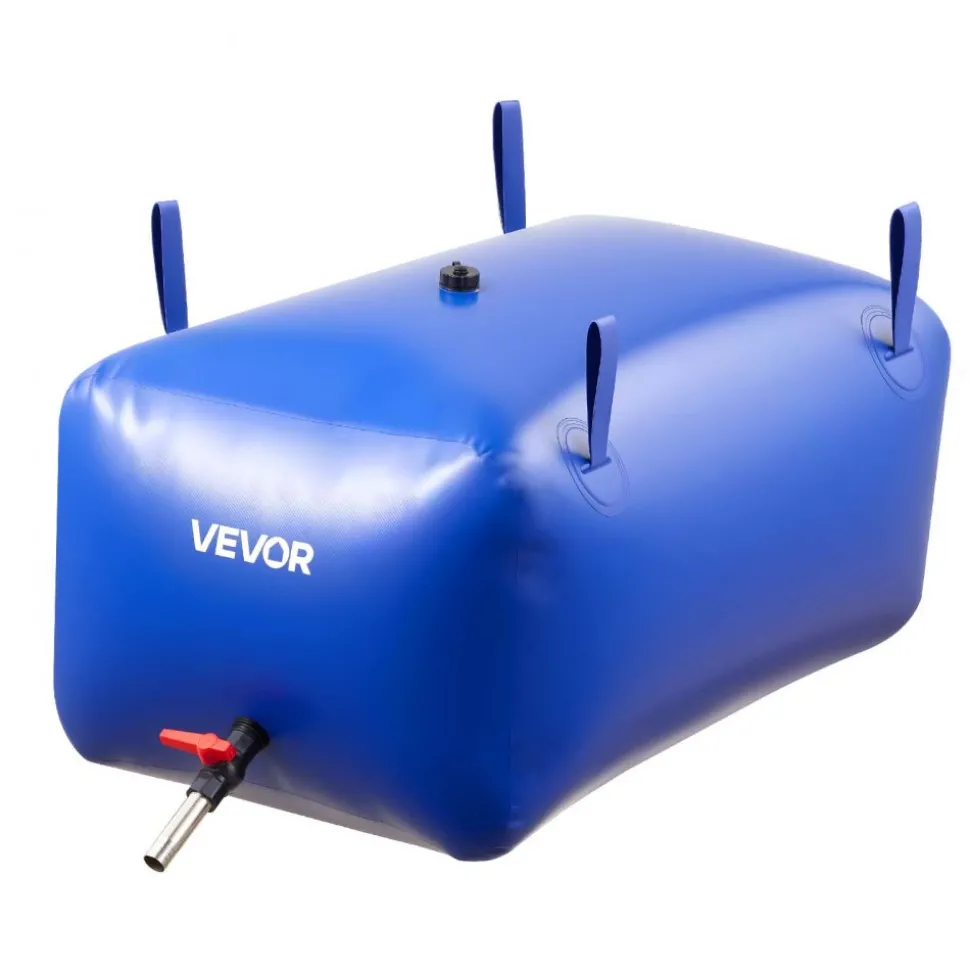 VEVOR Water Storage Bladder, 87.2 Gal Collapsible Water Storage Bag, Wear-Resistant 1000D PVC Soft Waters Bag, Leakproof Camping Tank Containers for Garden Irrigation RV Emergency Use, Blue