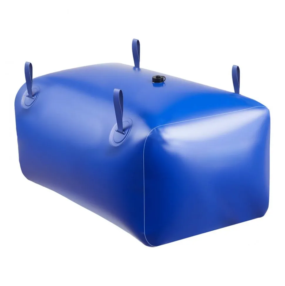 VEVOR Water Storage Bladder, 87.2 Gal Collapsible Water Storage Bag, Wear-Resistant 1000D PVC Soft Waters Bag, Leakproof Camping Tank Containers for Garden Irrigation RV Emergency Use, Blue
