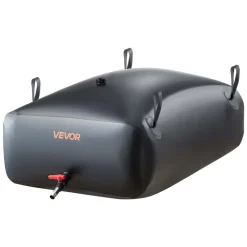 VEVOR Water Storage Bladder, 87.2 Gal Collapsible Water Storage Bag, Wear-Resistant 1000D PVC Soft Waters Bag, Leakproof Camping Tank Containers for Garden Irrigation RV Emergency Use, Black