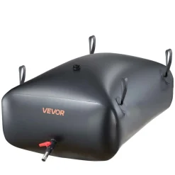 VEVOR Water Storage Bladder, 87.2 Gal Collapsible Water Storage Bag, Wear-Resistant 1000D PVC Soft Waters Bag, Leakproof Camping Tank Containers for Garden Irrigation RV Emergency Use, Black
