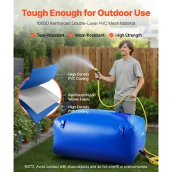 VEVOR Water Storage Bladder 105.7 Gallon Large Capacity Water Bag, Portable & Collapsible Soft Waters Container, Leakproof & Tear-Resistant PVC Emergency Waters Storage Tank for RV Truck & Outdoor Use