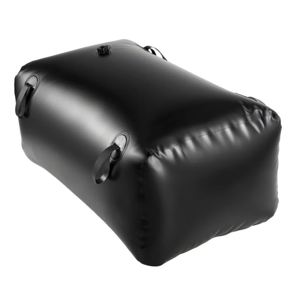 VEVOR Water Storage Bladder, 30 Gal Collapsible Water Storage Bag, Wear-Resistant 1000D PVC Soft Waters Bag, Leakproof Camping Tank Containers for Garden Irrigation RV Emergency Use, Black