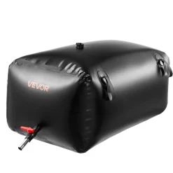 VEVOR Water Storage Bladder, 30 Gal Collapsible Water Storage Bag, Wear-Resistant 1000D PVC Soft Waters Bag, Leakproof Camping Tank Containers for Garden Irrigation RV Emergency Use, Black