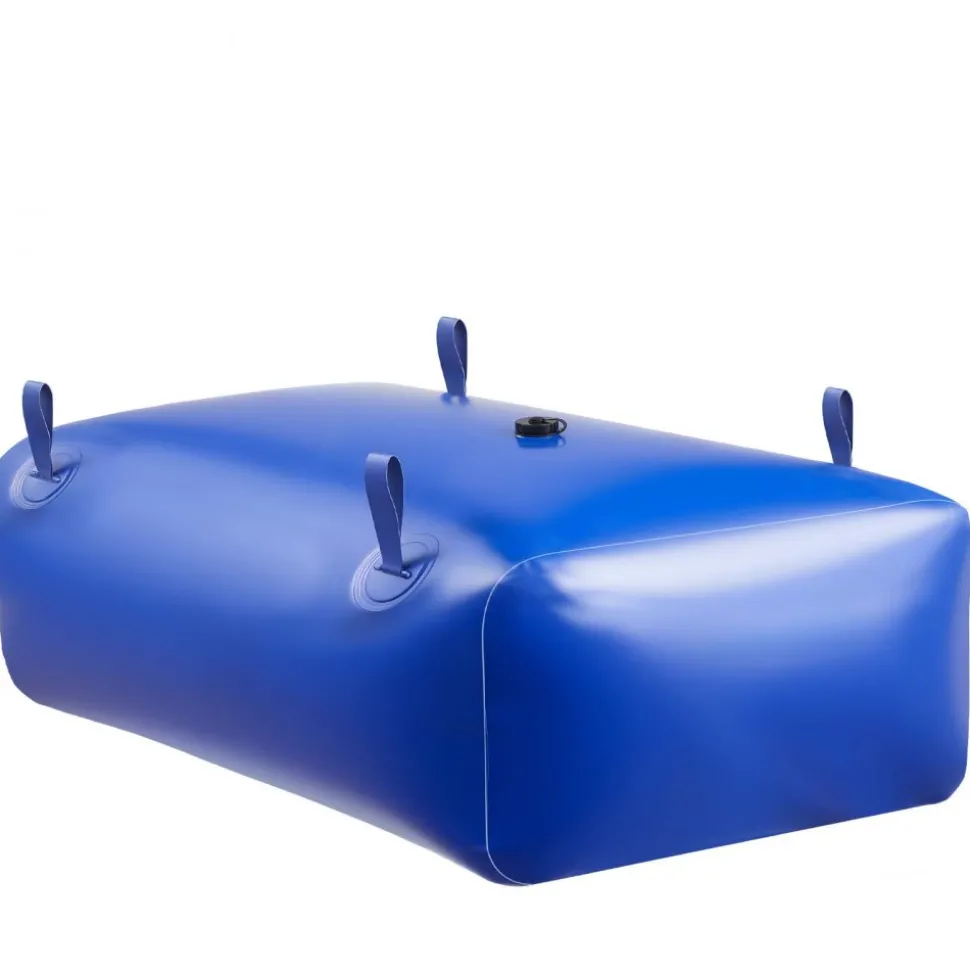 VEVOR Water Storage Bladder, 142.7 Gal Collapsible Water Storage Bag, Wear-Resistant 1000D PVC Soft Waters Bag, Leakproof Camping Tank Containers for Garden Irrigation RV Emergency Use, Blue