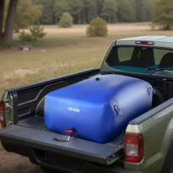 VEVOR Water Storage Bladder, 142.7 Gal Collapsible Water Storage Bag, Wear-Resistant 1000D PVC Soft Waters Bag, Leakproof Camping Tank Containers for Garden Irrigation RV Emergency Use, Blue