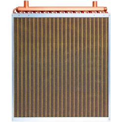 VEVOR Water to Air Heat Exchanger, 14 x 14 in Finned Tube HVAC Heat Exchanger Coil with Copper Tubes & Aluminum Fins, 65K BTU Output for Outdoor Wood Furnace, Hydronic Heating & Cooling Systems